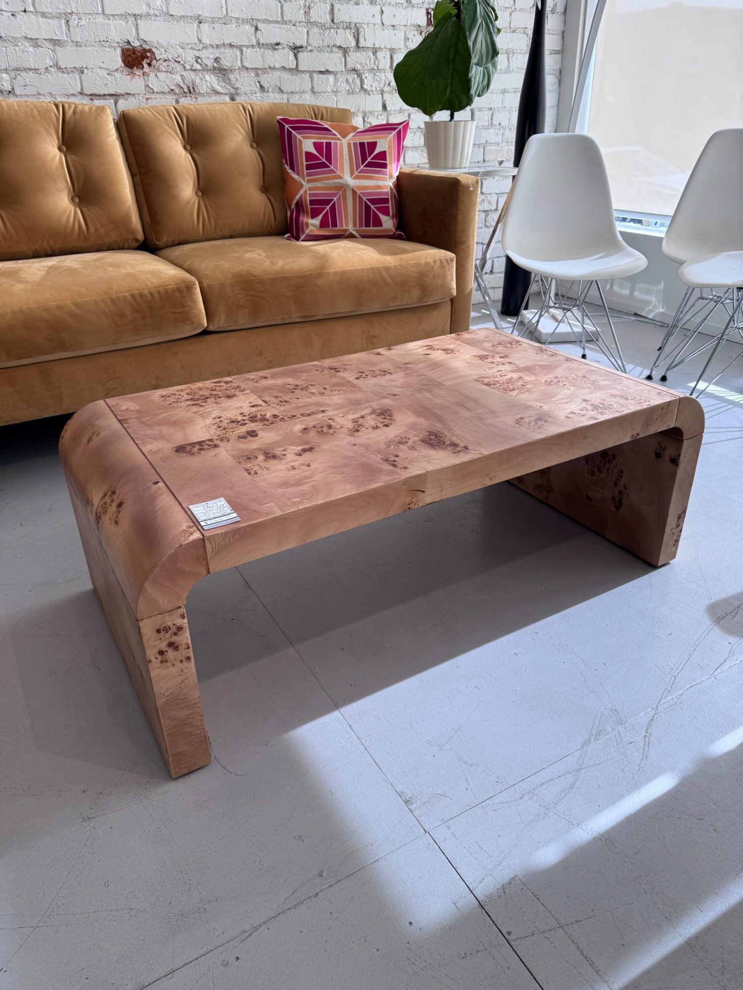 Burl wood rectangle coffee table
