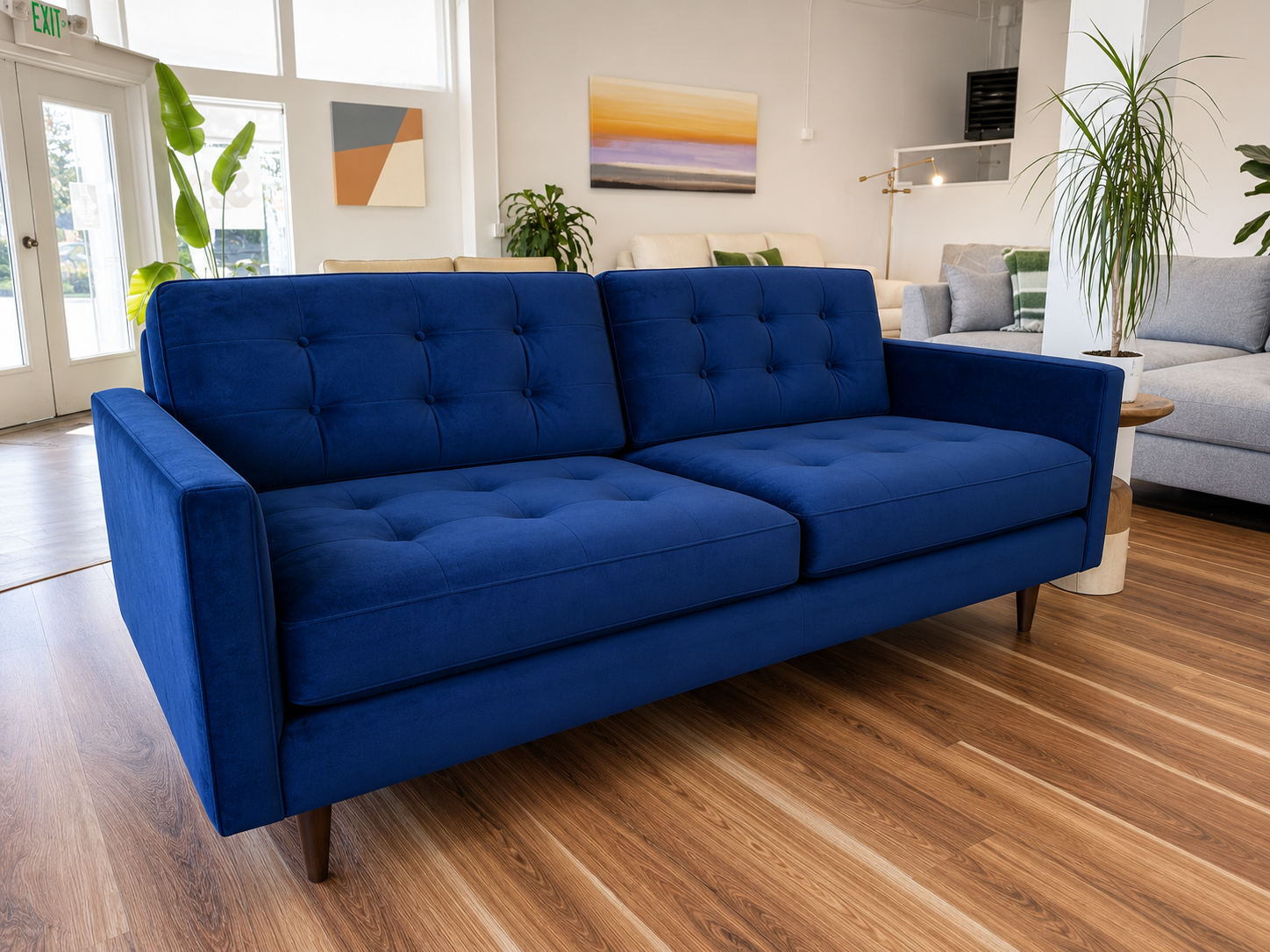 Karma sofa 87" in Royale Cobalt High performance