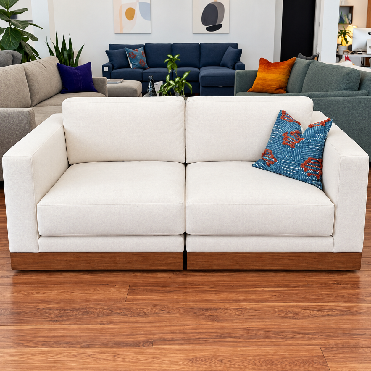 Modular sofa 80" performace velvet